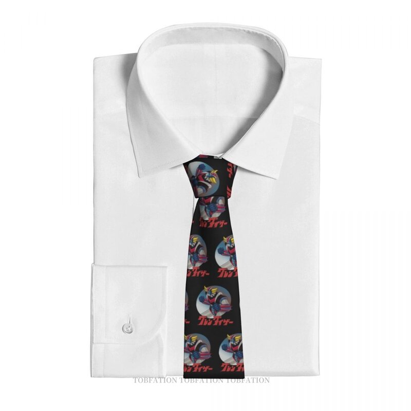Corbata con estampado de Anime para hombre y mujer, corbata de cuello con diseño de OVNI, Robot Goldrake grandizer, ropa de uso diario, rayas estrechas, corbata delgada