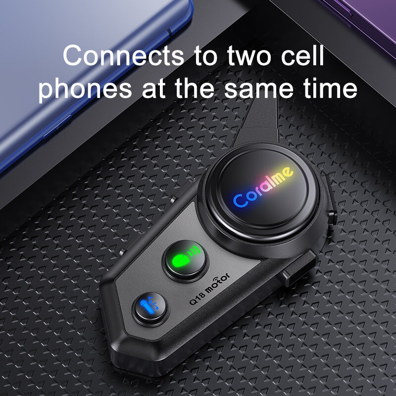 Casco walkie talkie 5.3 auricolari Bluetooth, standby ultra lungo, microfono per chiamate impermeabile e con riduzione del rumore per il ciclismo