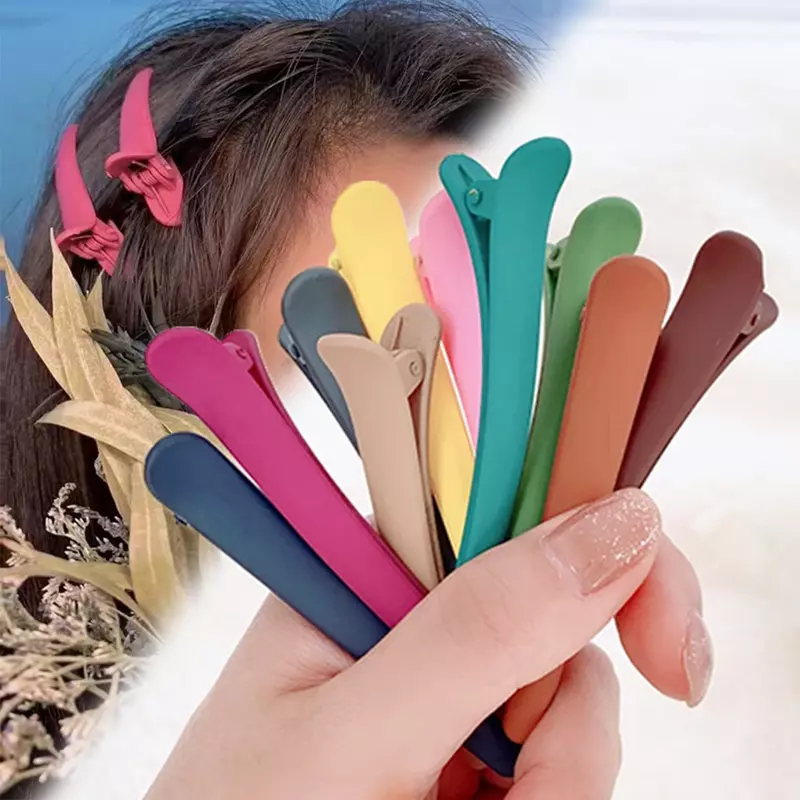 4 pz/set colori caramella Duckbill Clip professionale parrucchiere parrucchiere forcine per capelli di plastica fai da te per la cura dei capelli morsetti per lo Styling strumenti