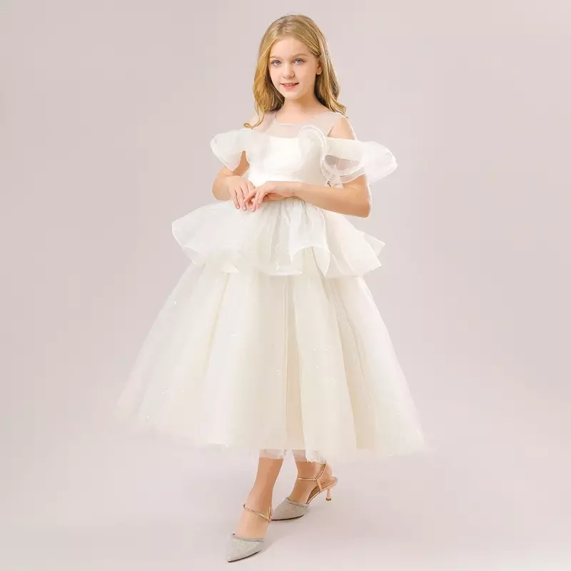 Elegante vestido de baile para crianças, vestido de aniversário, perfeito para madrinhas de 3 a 12 anos, vestidos formais ou de baile