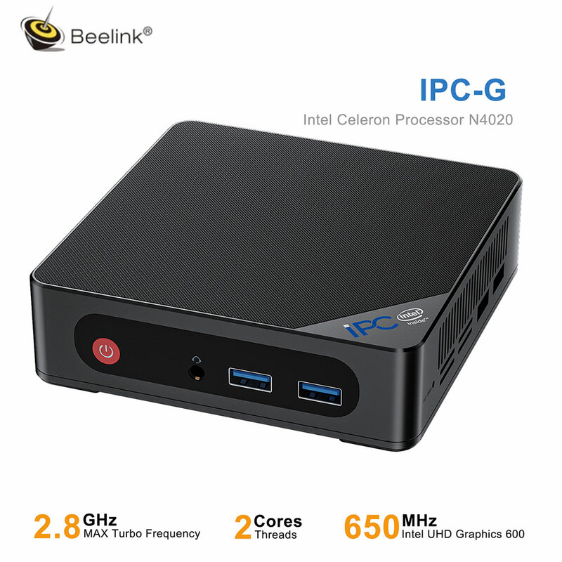 BEELINK IPC-G Fanless Mini PC Intel Celeron N4020 4G/8G DDR4 64G/128G SSD Wifi5 BT5.1 Minipc desktop Gaming computer Laptop