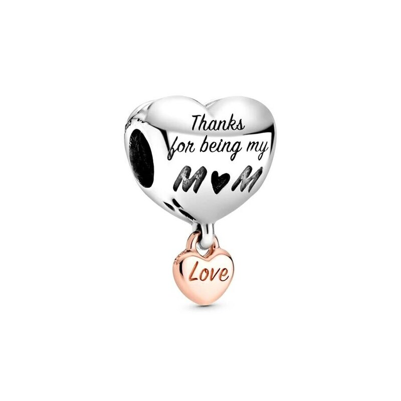 New 925 Sterling Silver Love You Best Friend Sister Mum Heart Bead Charms Fit Original Pandora Charm Bracelet DIY Women Jewelry