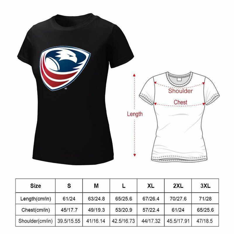 USA Rugby T-Shirt weibliche Grafik Shirts Grafik T-Shirts Neuauflage T-Shirts für Frauen