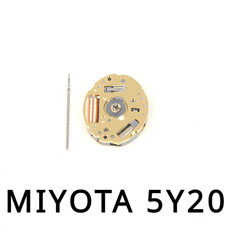 Miyotaクォーツ時計ムーブメント、バッテリーとステムを備えた2つの手、修理および交換、5y20、新品