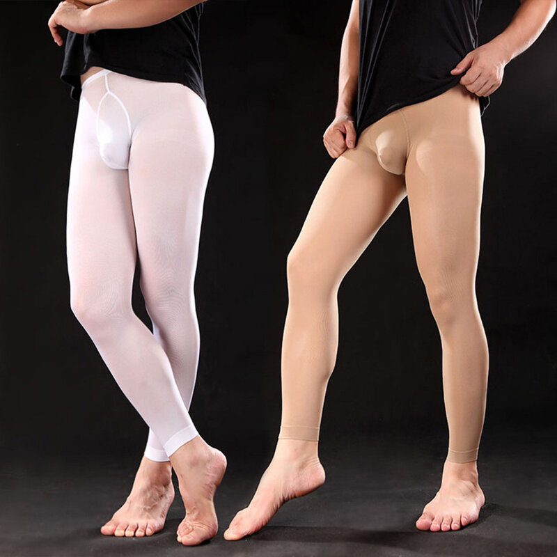 Casual slim fit leggings para homens, cor sólida e design elegante, feito de tecido de nylon, escolha o seu tamanho e cor