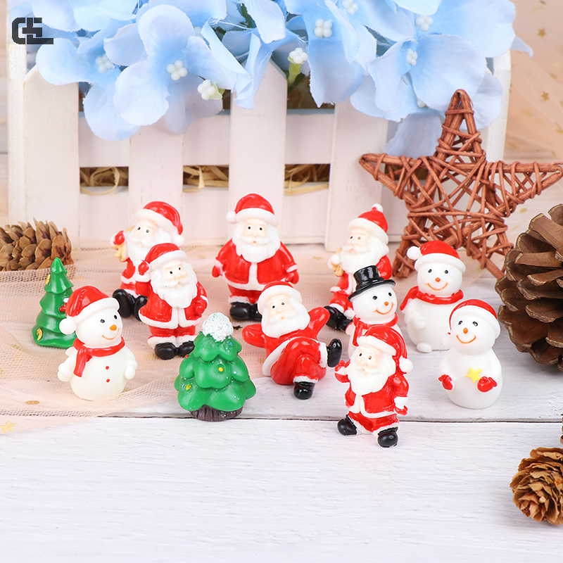 1pc babbo natale pupazzo di neve Micro ornamenti paesaggistici per decorazioni domestiche figurine regalo di natale decorazioni natalizie in miniatura
