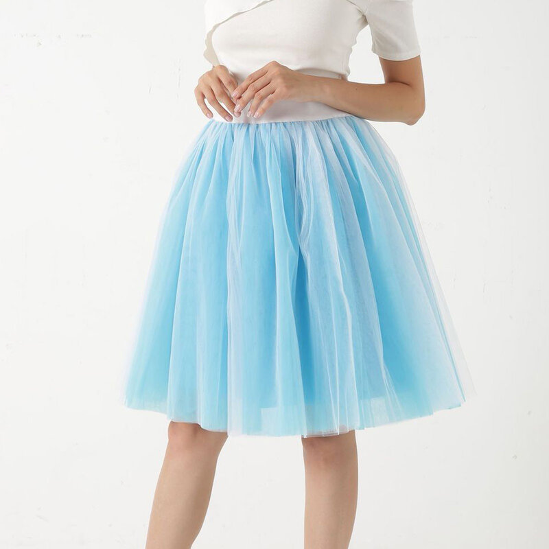 New Women Tulle Skirts Knee Length Long Adult Tutu Layered Short Prom Party Midi Skirt For Performance