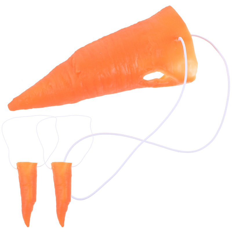 3pcs Decorative Carrot Nose Circus Snowman Carrot Nose Carnival Clown Nose