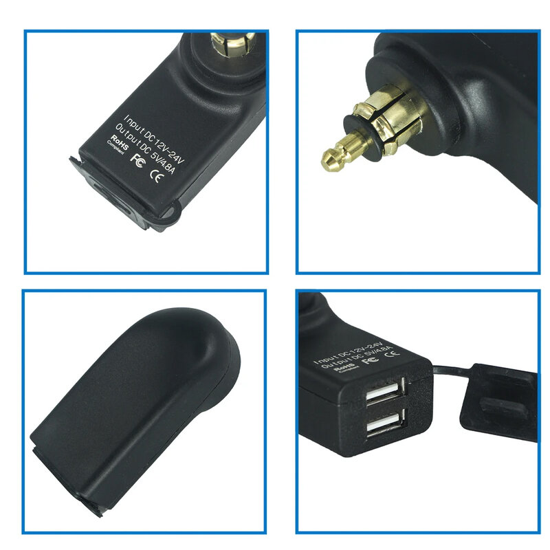 شاحن USB مزدوج محول الطاقة ، Hella DIN المقبس ، BMW F800R ، F750GS ، G310 ، G650X ، GS ، ADV ، F900R ، R1200 ، R1250 ، GS ، R1300GS ، S1000XR ، 12V