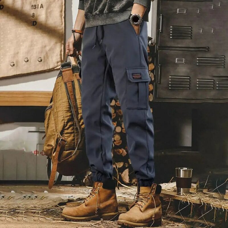 Pantalones Cargo con múltiples bolsillos para hombre, ropa de calle versátil, pantalones Cargo de cintura elástica, primavera, otoño