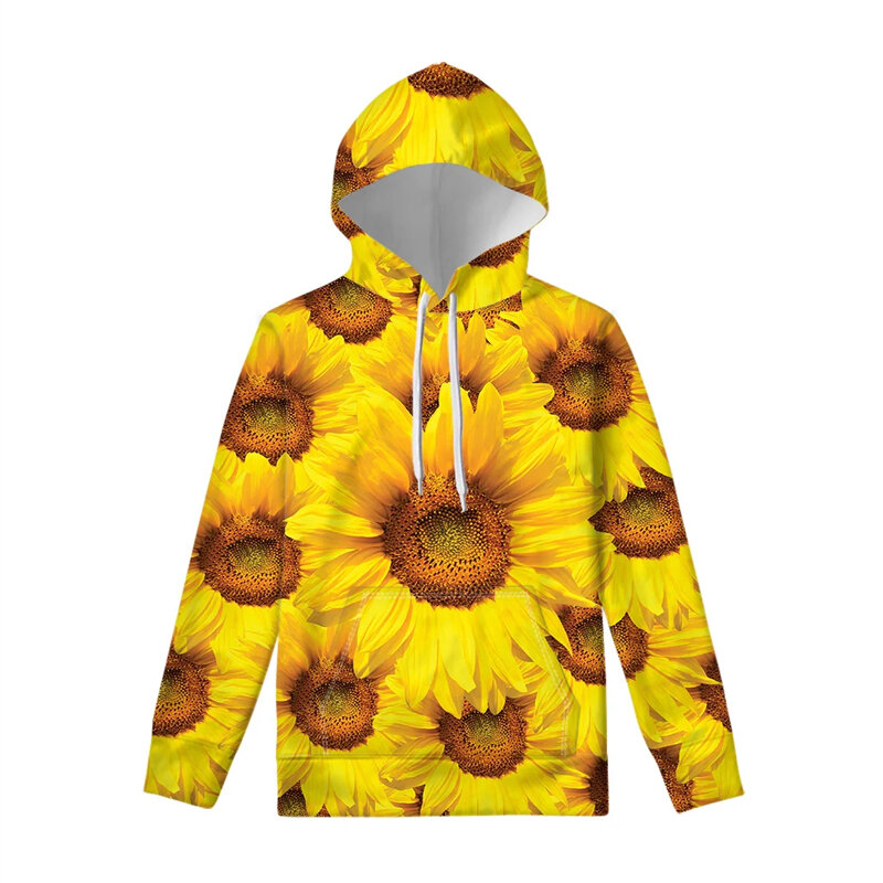 Bluzy z kapturem w kwiaty na wiosnę z nadrukiem 3D męska bluza z kapturem z kapturem luźny Top oversize kurtka jesienny bluza Unisex
