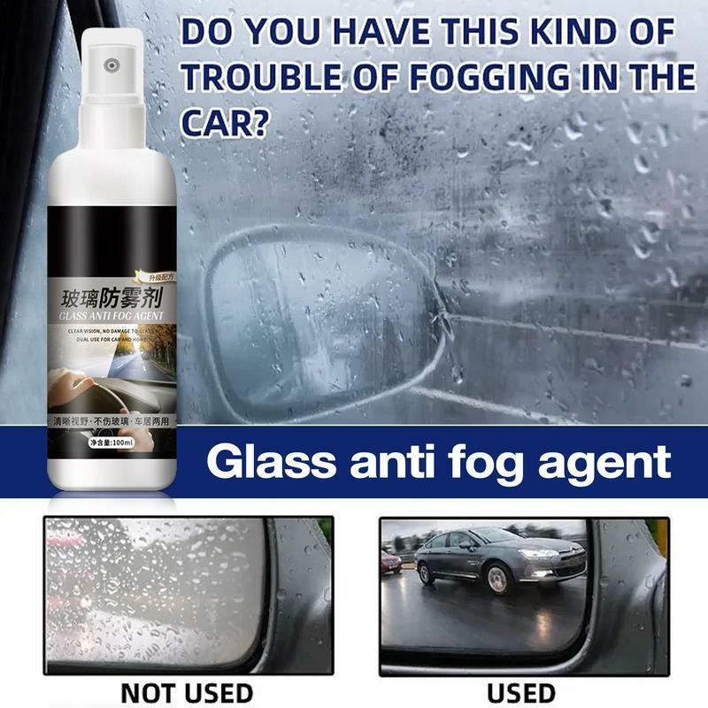 Anti Fog Spray para Auto Window Glass, Anti Fog Coating Agent, Desembaçador de Longa Duração, Remover sujeira graxa, 100ml