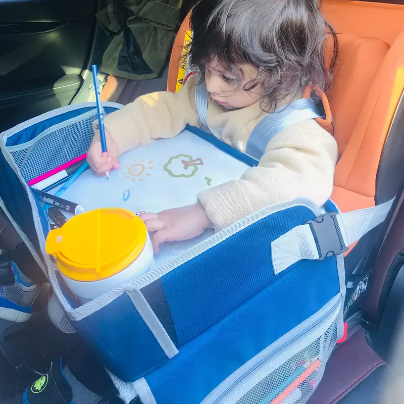 Портативный детский дорожный поднос для автомобильного сиденья, детская дорожная доска для рисования на автомобиле, дорожный игровой стол, водонепроницаемый держатель-Органайзер