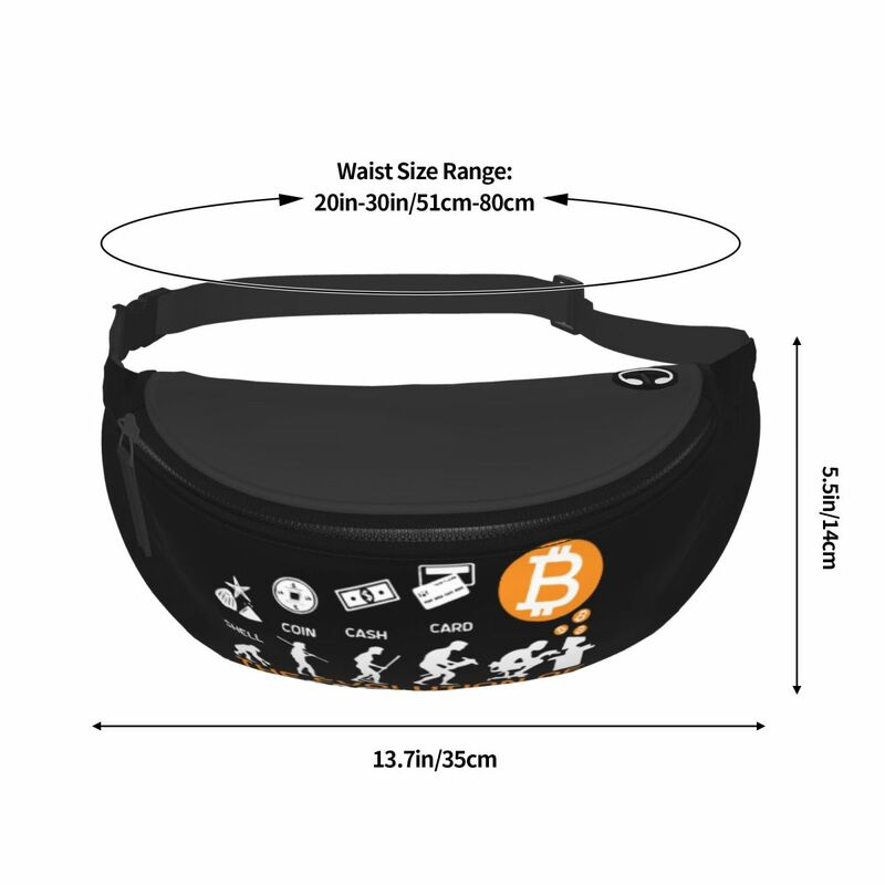 The Evolution Of Money Funny Bitcoin Dumpling Bags cosas para hombres y mujeres, Casual Crypto Coin Cryptocurrency riñonera