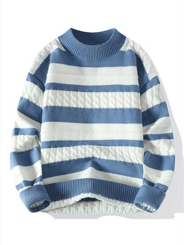 Jesienne sweter zimowy męskie swobodny sweter wzór słodkie swetry z okrągłym dekoltem z długim rękawem męskie sweter z dzianiny