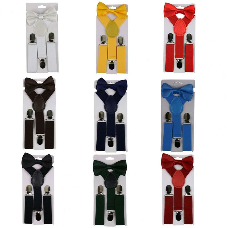Crianças suspensórios gravata y-shap masculino feminino meninos meninas bebê ajustável suspender laço laço camisa cintas borboleta cinto laço