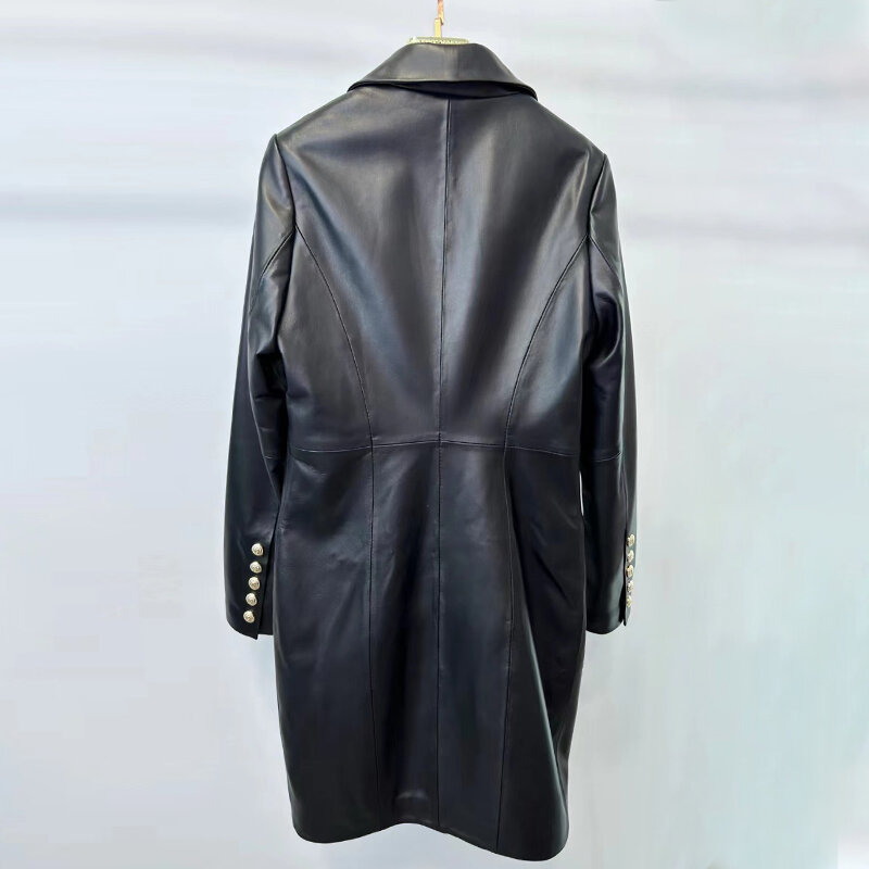 2024 giacca da donna in vera pelle cintura da donna Trench cappotto in pelle autunnale abito Veste Femme