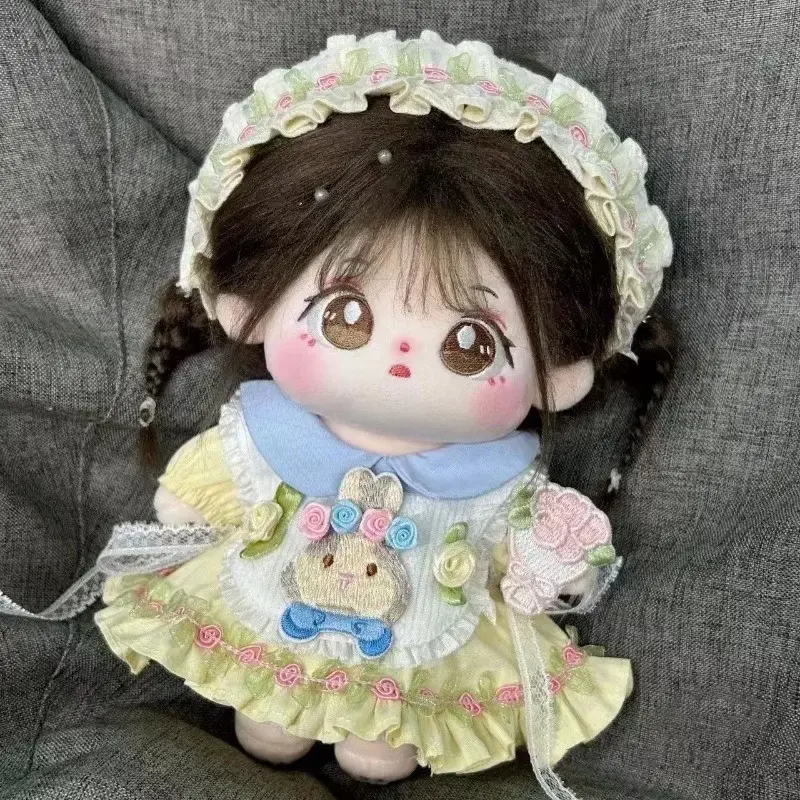 New Handmade 2pc Rose Cream Handroanthus Dress Headband Suit 20cm Doll Clothes Outfit Cos Gift No Doll