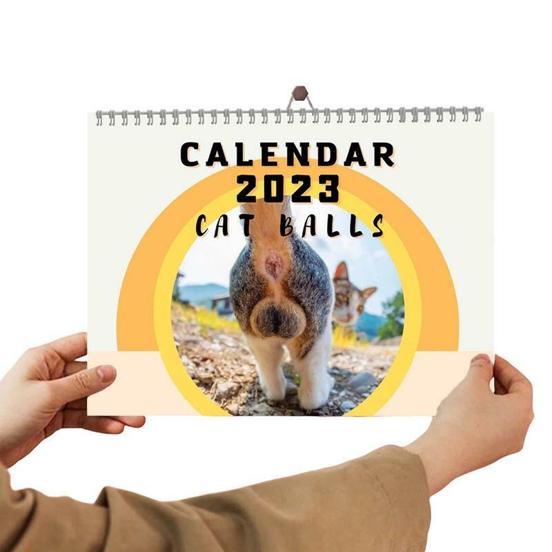 Cat Butthole Calendar for Wall, Calendário engraçado, Calendário de 12 meses, Gift for Cat Lovers, Homens, Mulheres, Crianças, Adolescentes, Amigos, Colegas de trabalho, 2023
