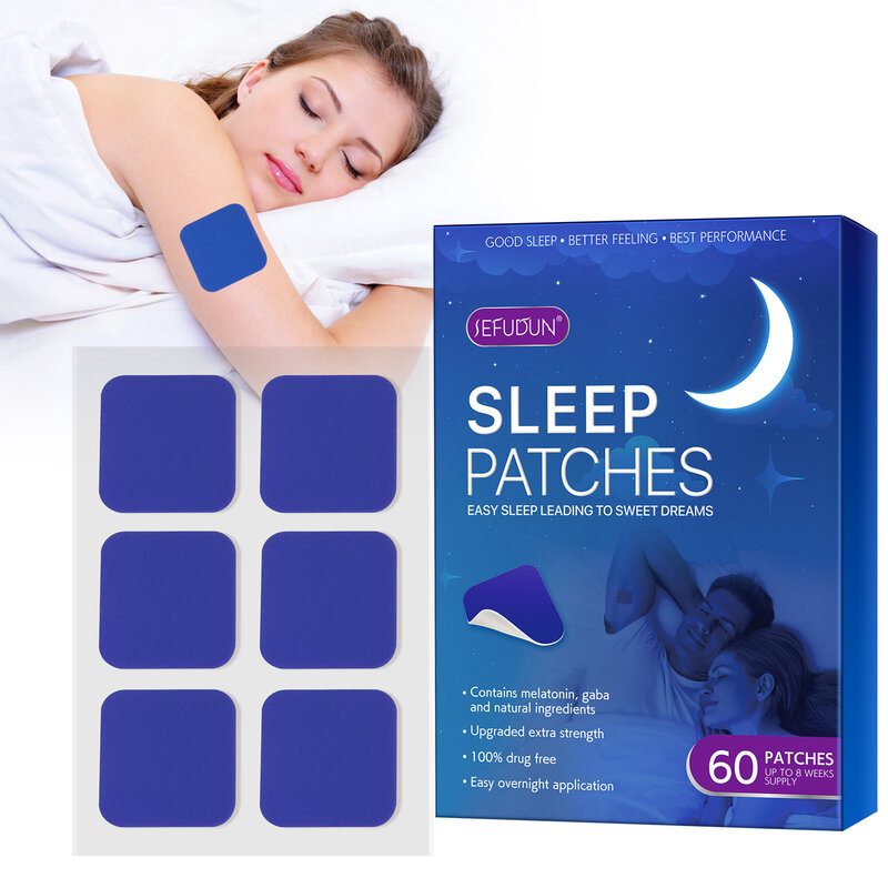 Parches de ayuda para el insomnio, pegatina calmante de descompresión para el tratamiento del sueño, mejora el sueño hipnótico, alivia la ansiedad, la neurasenia, 60 piezas