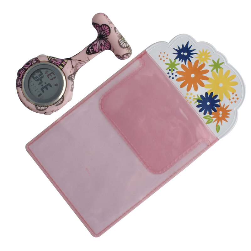FOB Silicone Digital Nurse Watches Pen's Bag Combo Doctor Nurse Gift Present Butterfly Pattern Hospital Medical Electronic Clock