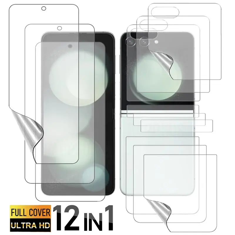 2024 Flip5 Hydrogel Film untuk Samsung Galaxy Z Flip 5 5G lembut HD engsel pelindung lembut Anti-gores pelindung layar untuk ZFlip5
