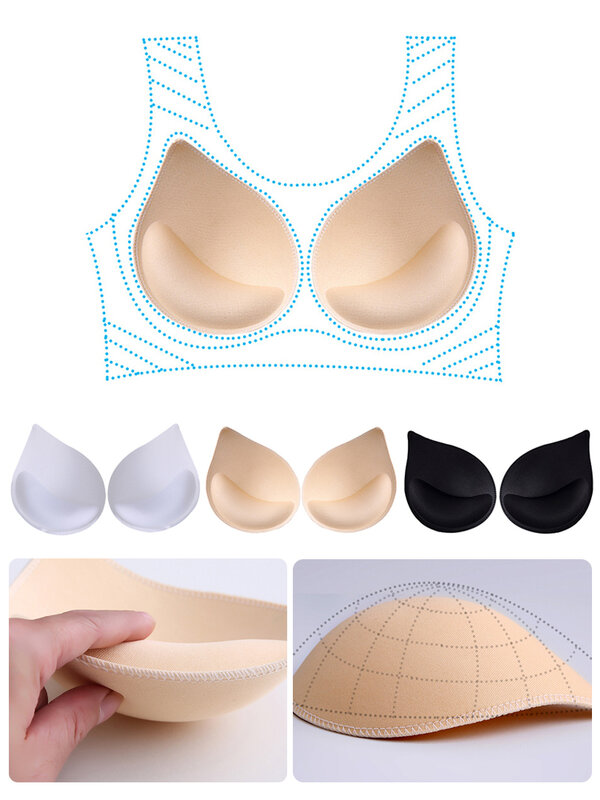 3D Push Up Bra Pads Inserts Women Sponge Padded Bra Pad Lining Swimsuit Bra Insert Small Breast Lift Breathable Underwear