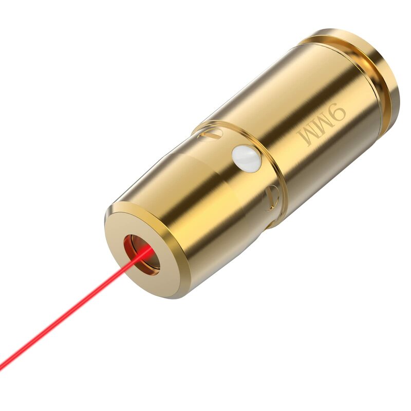 9Mm Laservizier Rode Puntboring Zicht Cal Drukknoppen Rode Stip Laser Droog Vuur Training Jacht Schietschieter M Lok 6 Batterijen