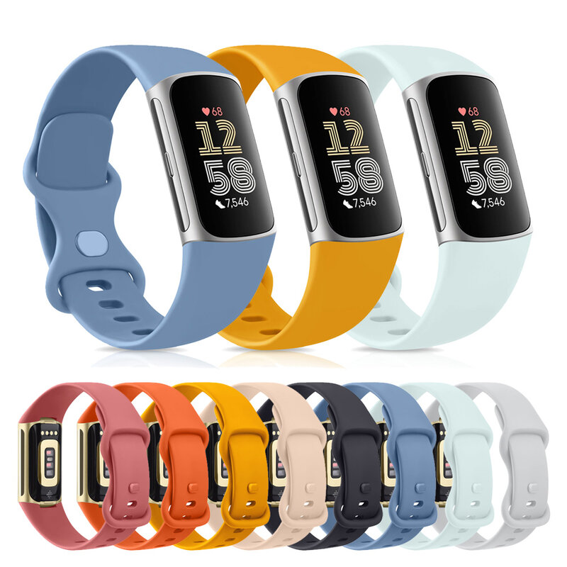 Bracelet souple en TPU pour Fitbit Charge 5 6, bracelet de montre réglable, remplacement du bracelet Correa