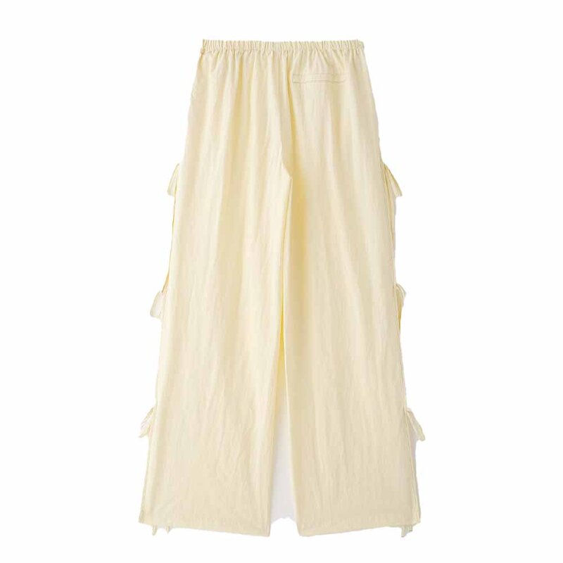 Pantaloni stile pigiama jolly moda temperamento nuovo Chic 2024 da donna pantaloni a vita alta elastici retrò Pantalones Mujer