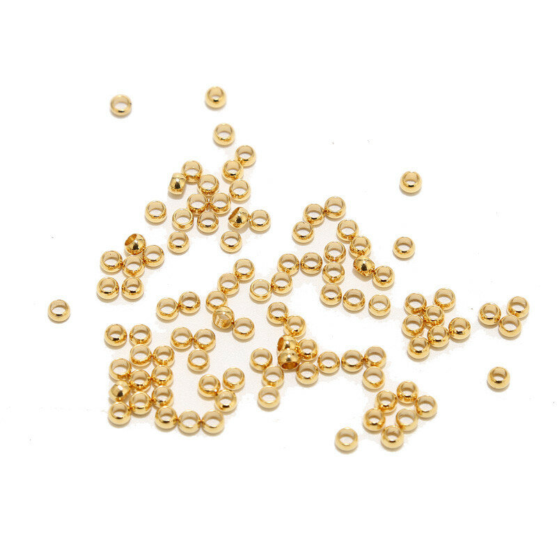Aço inoxidável Spacer Beads para Fazer Jóias, Posicionamento Ball, Crimp End, Beads Suprimentos, DIY, Stopper, 1.5mm, 2mm, 2.5mm, 3mm, 100Pcs