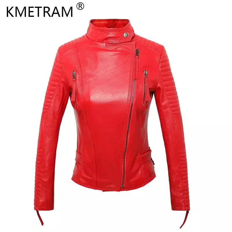 女性のための本革のジャケット,100% 本物のシープスキンジャケット,短い薄手のジャケット,アウターウェア,6633, 2024