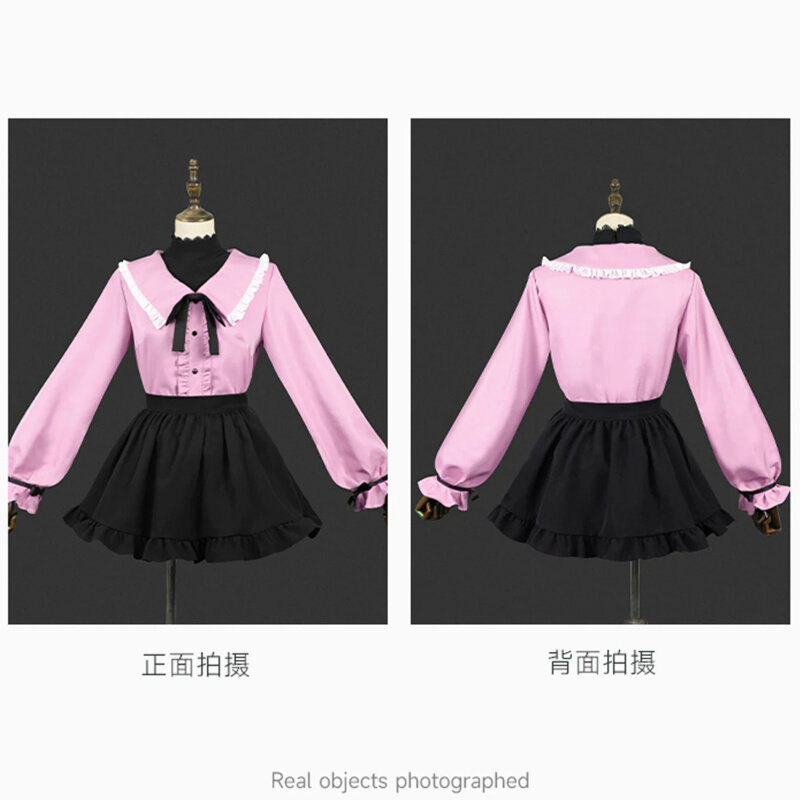 Przebranie na karnawał peruka Miku z motywem Anime Cosplay różowa sukienka Kawaii koszula jednolita dziewczyna kobiety akcesoria kostium na Halloween