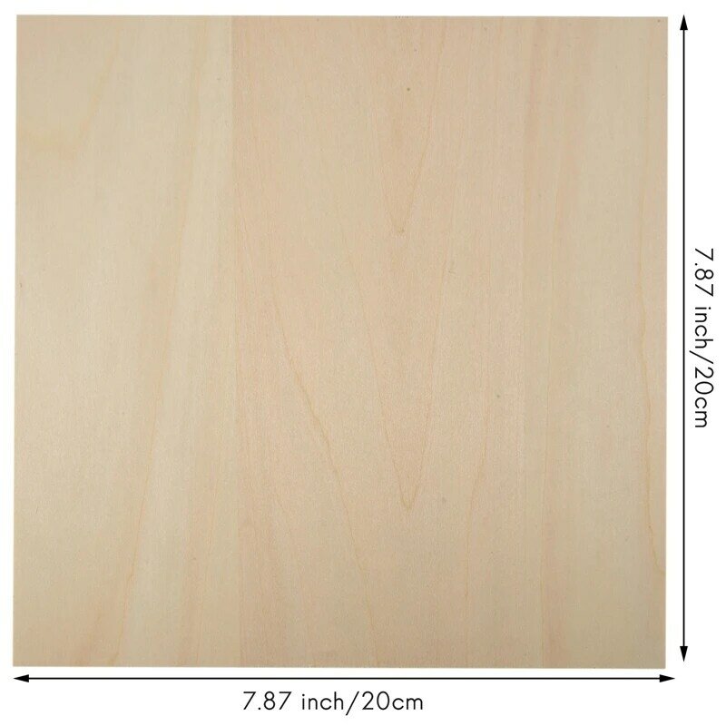 ورقة الزيزفون غير المكتملة للحرف اليدوية ، لوحة خشبية مستطيلة فارغة ، القواطع الخشبية ، 10 قطعة ، 20X20X0.2cm