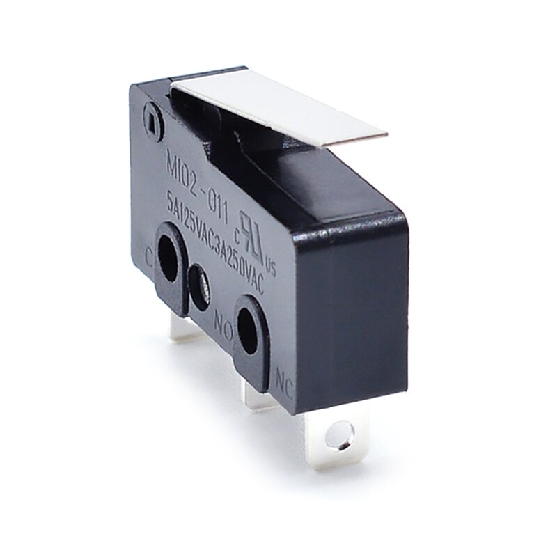 Micro interruptor 3pin não/nc mini interruptor de limite 5a 250vac M102-011 rolo arco alavanca pressão ação impulso micro interruptor preto