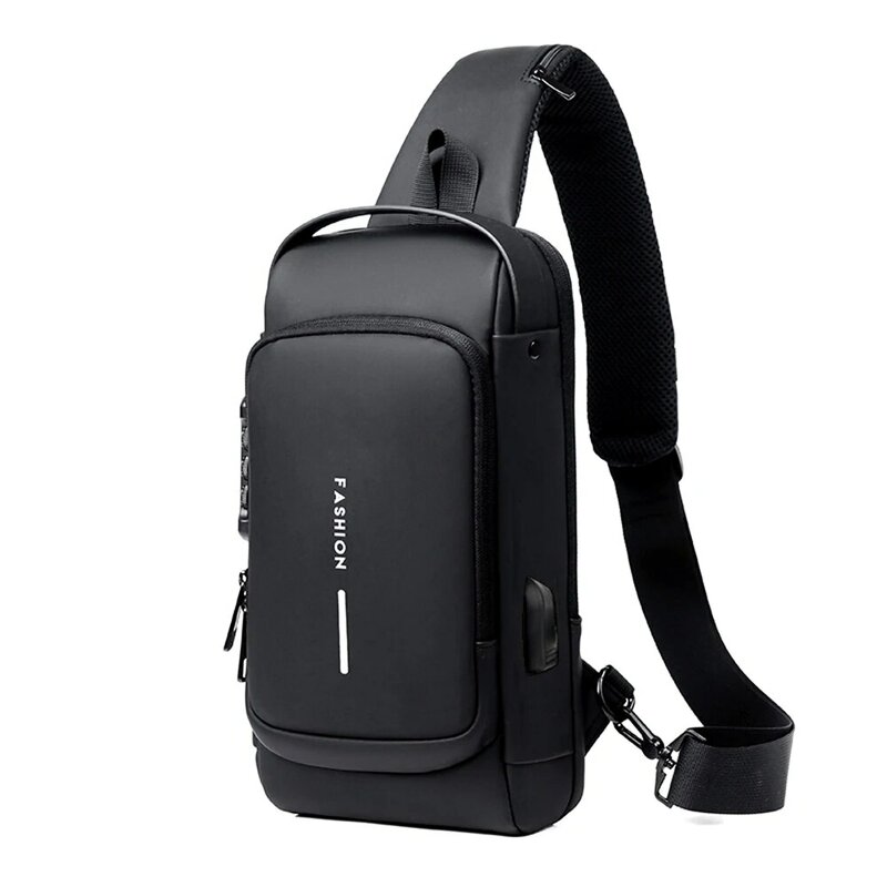 Bolso de hombro multifunción antirrobo USB para hombre, bandolera cruzada de viaje, bolsas de pecho, paquete de mensajero para hombre