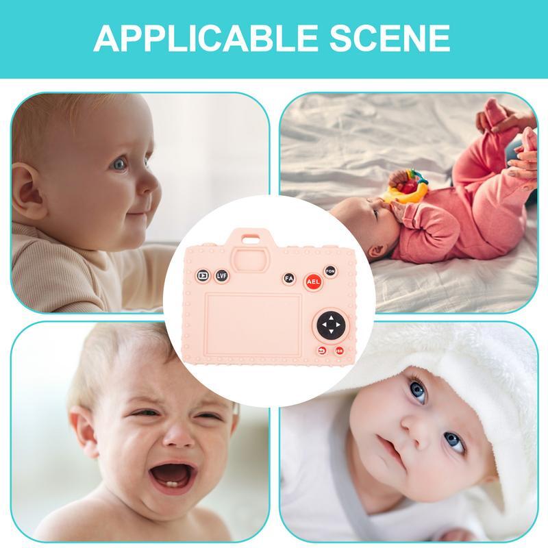 Teething Toys For Toddler Silicone Camera Shape Teether Chew Toys Soft Toddler Chewing Teeth Clean Supplies For Girl Age 3
