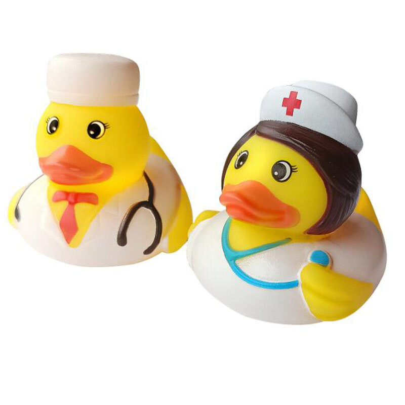 1pcs Baby Cute Duck Bath Toys Rubber Yellow Ducks Washing Swimming Toddler Toys Squeeze Sound Kids Wash Play Funny Gift