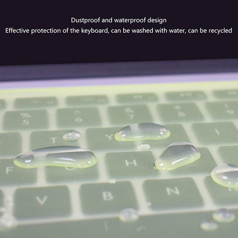 Capa de teclado 12-14 polegadas à prova de poeira portátil silicone película protetora se encaixa um teclado com números ultra-fino design impermeável para