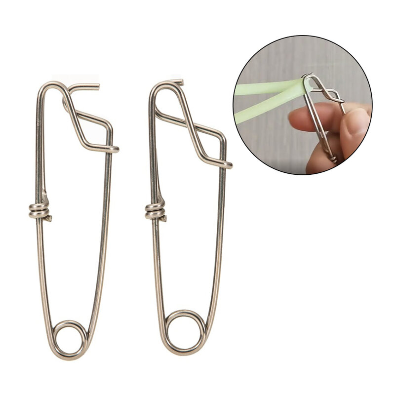 Long Line Clips Stainless Steel Hooked Snap Pin Longline Branch Hanger Snap Swivel Float Line Tuna Clip Fishing Connectors Tools