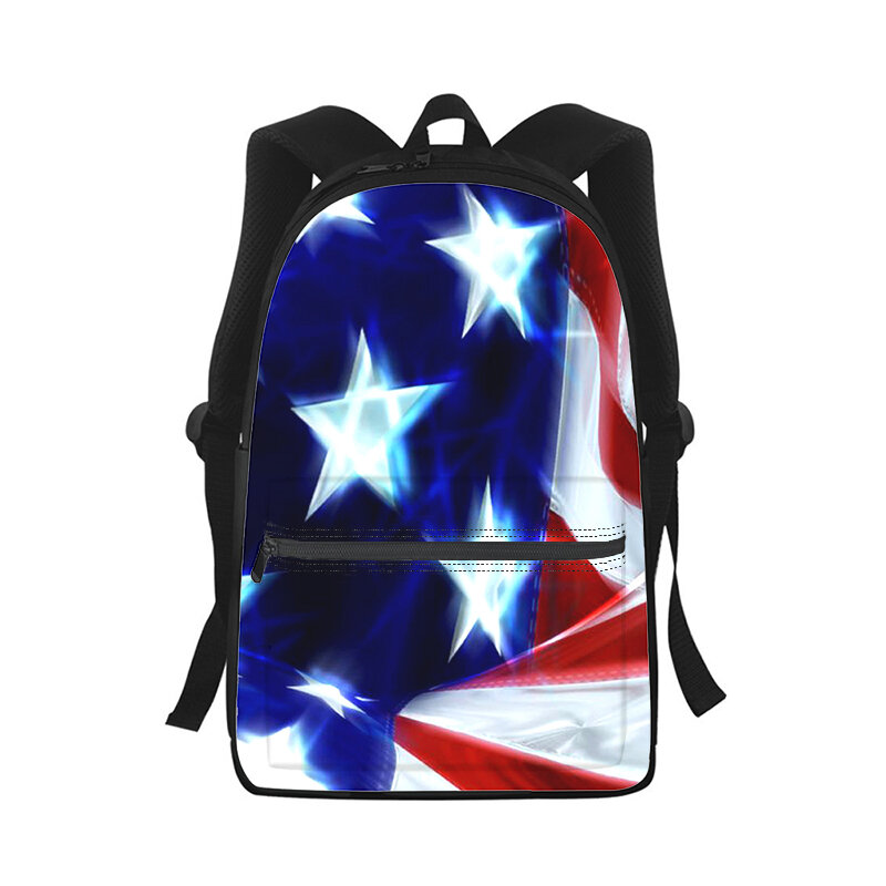 Sac à dos imprimé drapeau américain américain pour hommes et femmes, sac d'école étudiant, sac à dos pour ordinateur portable, sac de voyage pour enfants, impression 3D, mode initiée