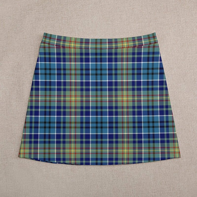 O'Sullivan Tartan Bright Blue Irish Plaid Mini Skirt clothing women summer 2023 dresses summer woman 2023
