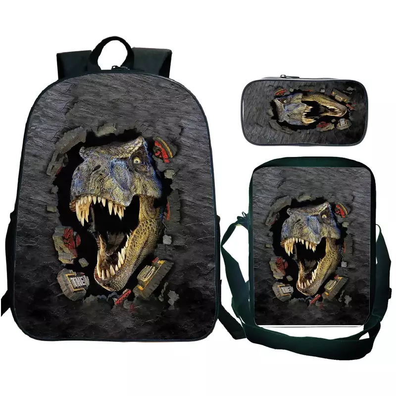 حقيبة ظهر أنيمي ديناصور للرجال ، حقيبة كرتون تنين موشيلا ، حقائب مدرسية ثلاثية الأبعاد ، حقيبة حيوانات ، هدايا للمراهقات ، مجموعة 3 *