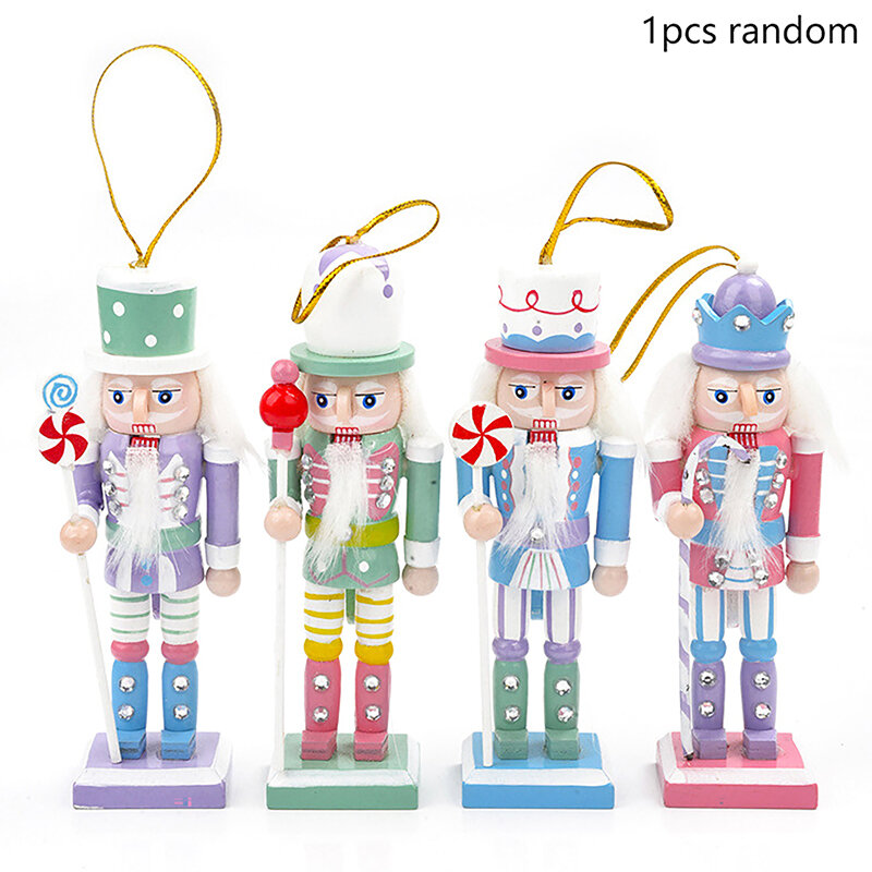 Muñecos de banda de soldados de nueces de dibujos animados, miniaturas de 12,5 CM, adornos de marionetas de Cascanueces, decoración de escritorio, suministros para fiestas de Navidad