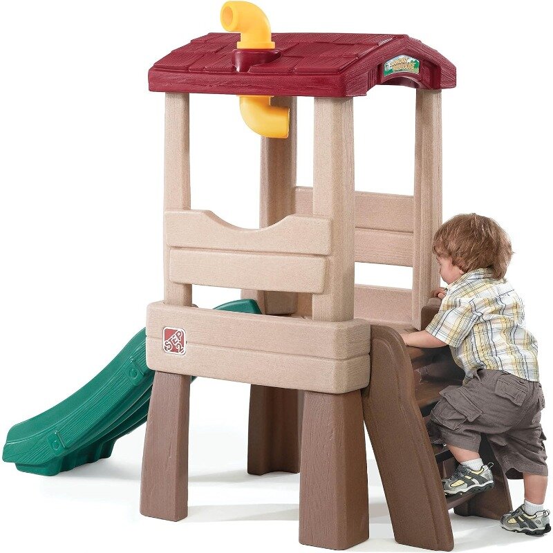 Casa del árbol con mirador juguetón natural, 1,5-5 años, incluye escalador