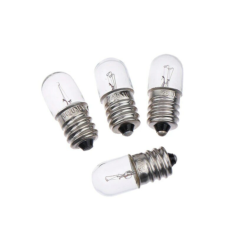 Mini Lâmpada para Luz Indicadora, Pequeno Parafuso Baseado Bulbo, Teste, Experiência, Ensino, Lanterna Substituir, E12, 18V, 24V, 28V, 30V