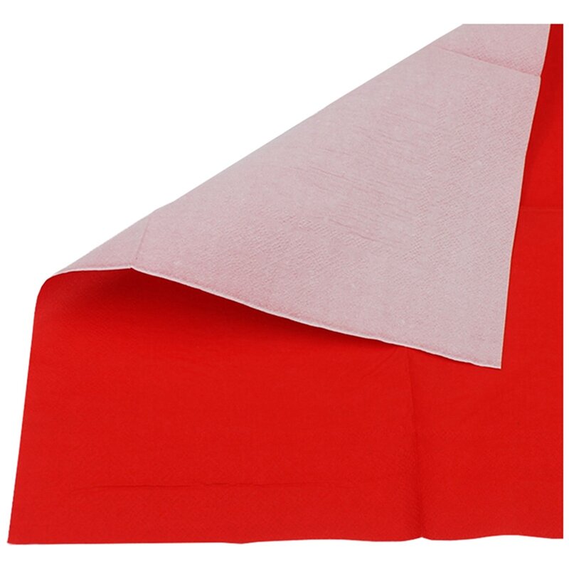 Paquete de 5 servilletas de papel impresas de Color sólido (rojo)