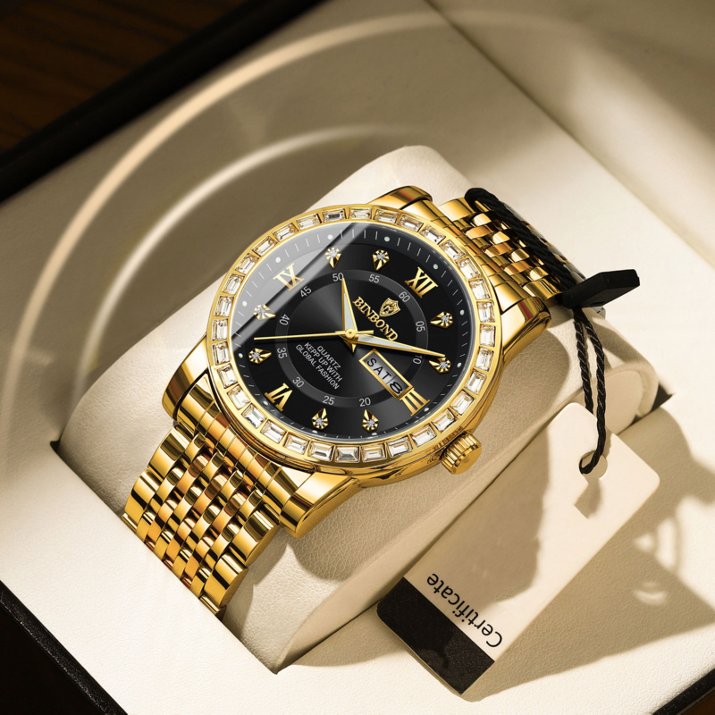 New Top Brand Luxury Watch for Man Elegant Date Week Waterproof Luminous Men Watch Quartz Stainless Steel Sports Watches Reloj