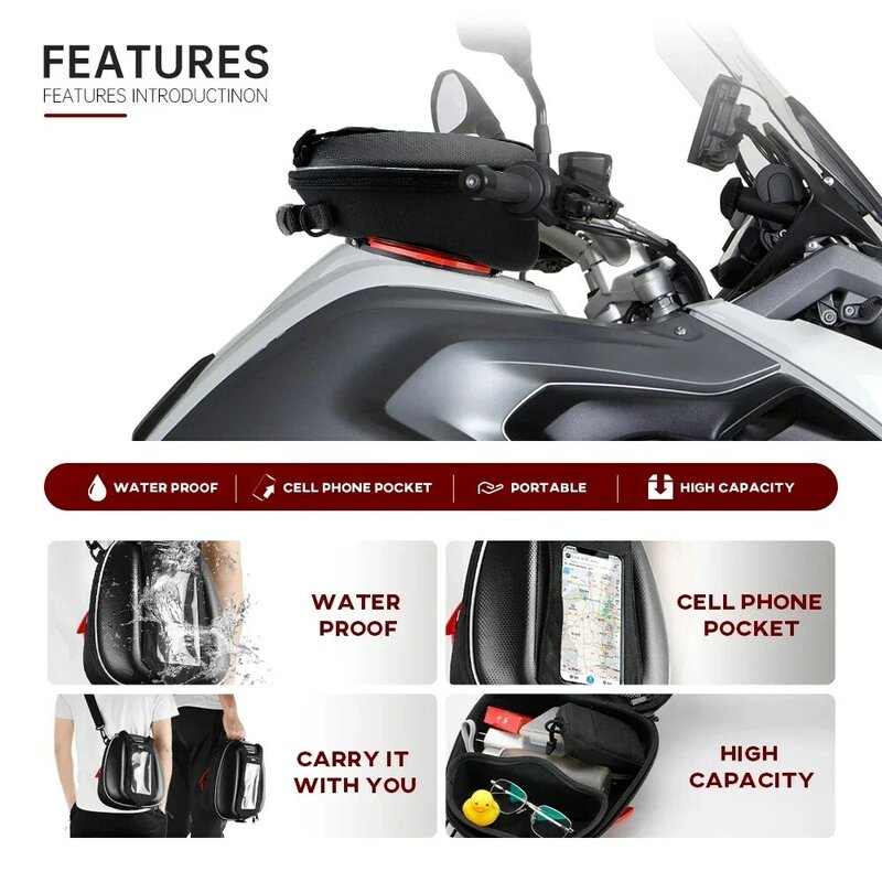 กระเป๋าแท็งก์รถจักรยานยนต์สำหรับยามาฮ่า FZ6 FZ8 FZ1 XJ6 MT03 MT09 MT10 R1 R3 YZF R6 R7 XSR 125 155 XJR fjr 1300กระเป๋าเป้สะพายหลังสำหรับแข่ง