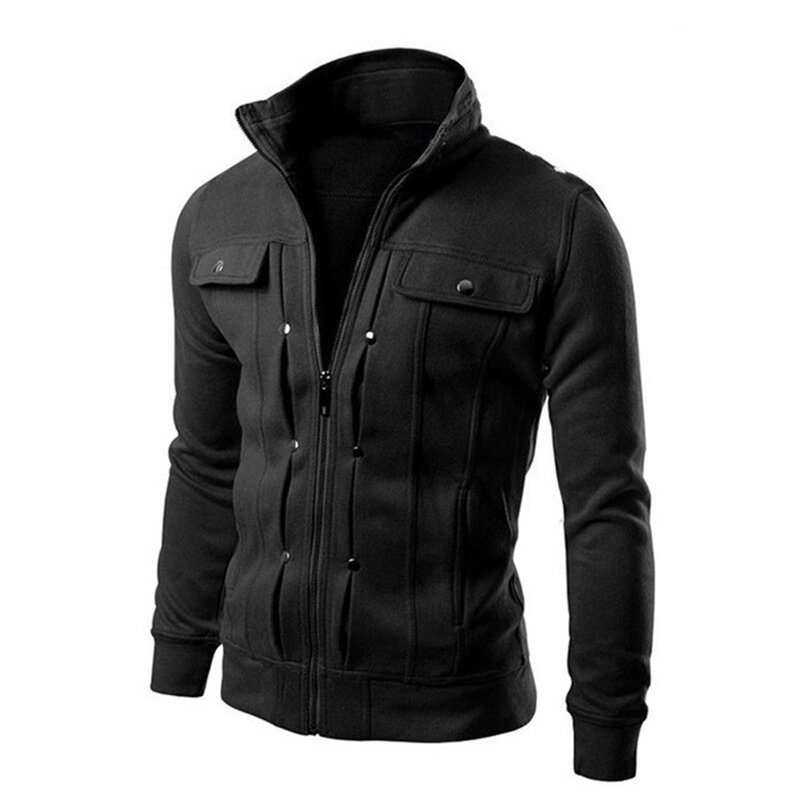 Winter Männer Jacken stehen Kragen Cargo Jacken dickere warme Daunen jacken hochwertige lässige Multi-Pocket schwarze Mäntel männliche M-3XL